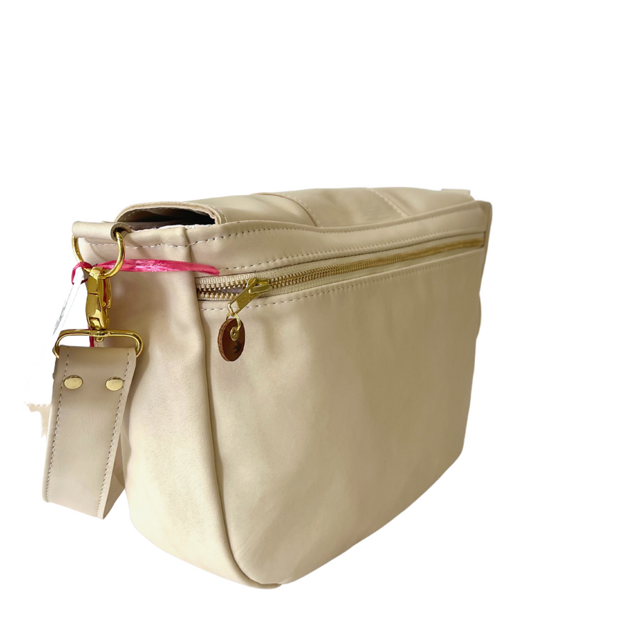The Derby Crossbody Latte Washable  READY TO SHIP