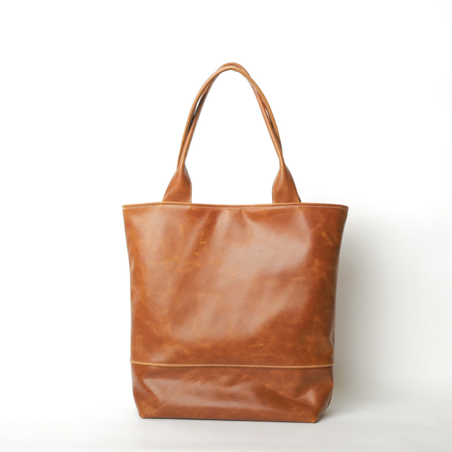 Abbey Tote All Leather Cognac READY TO SHIP