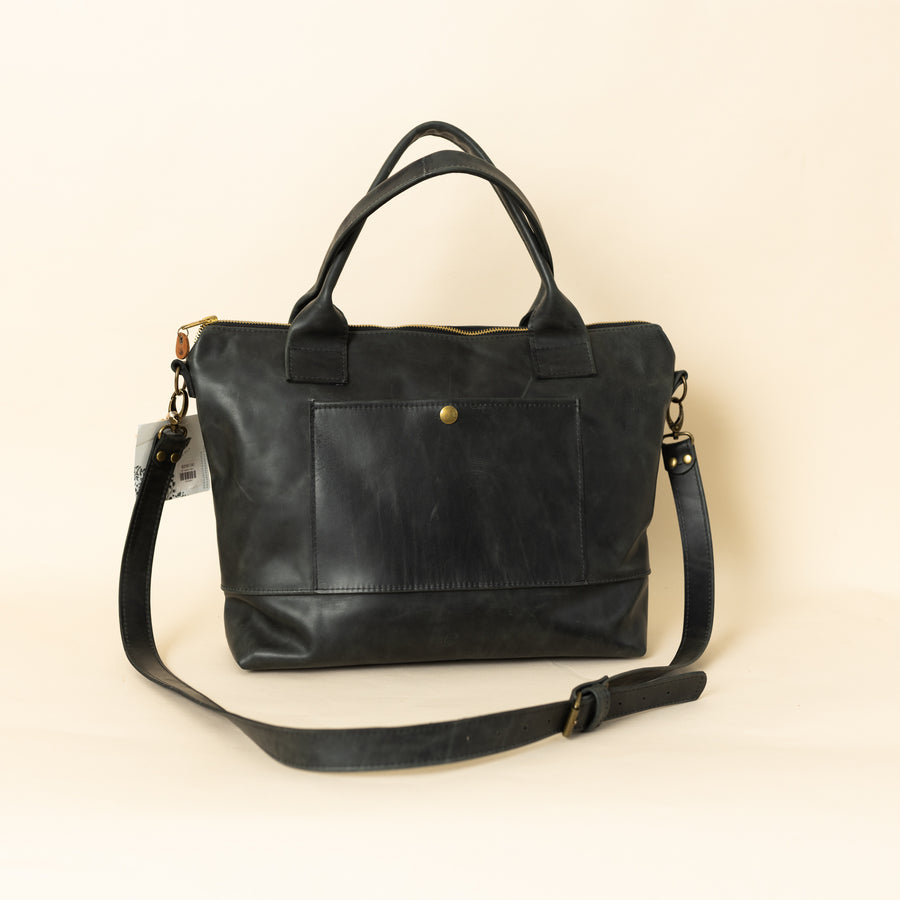 All Leather Black Jamie Leigh Handbag READY TO SHIP