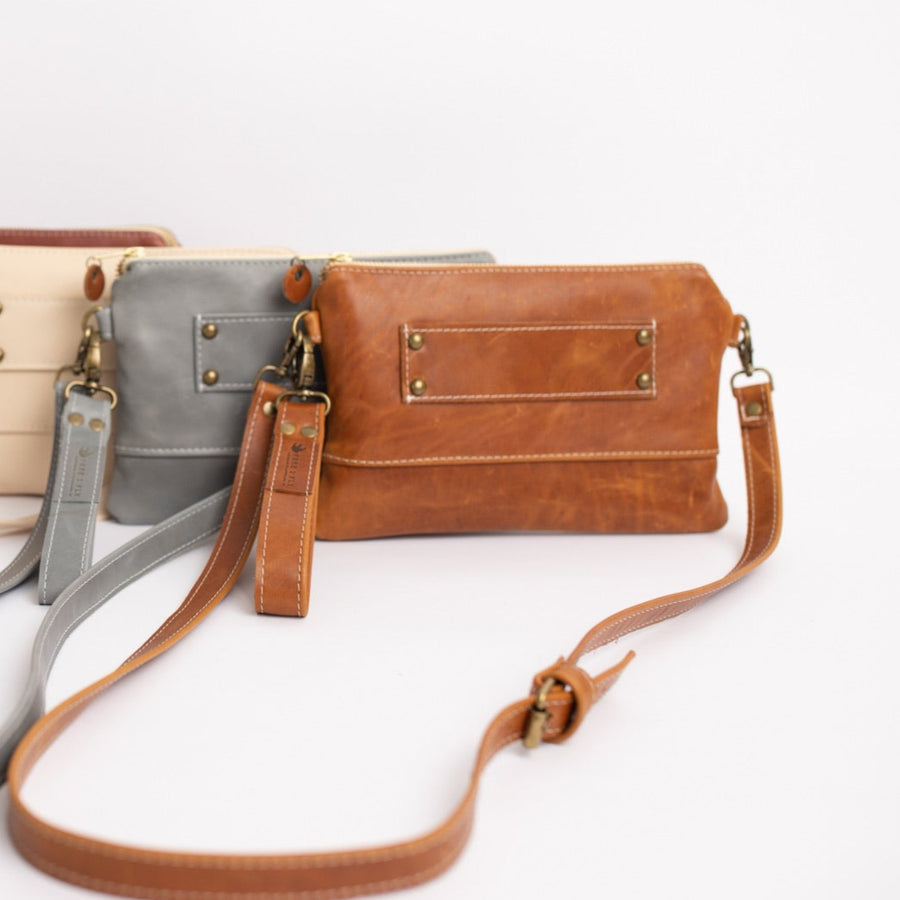 Ivey Wallet Crossbody All Leather Cognac