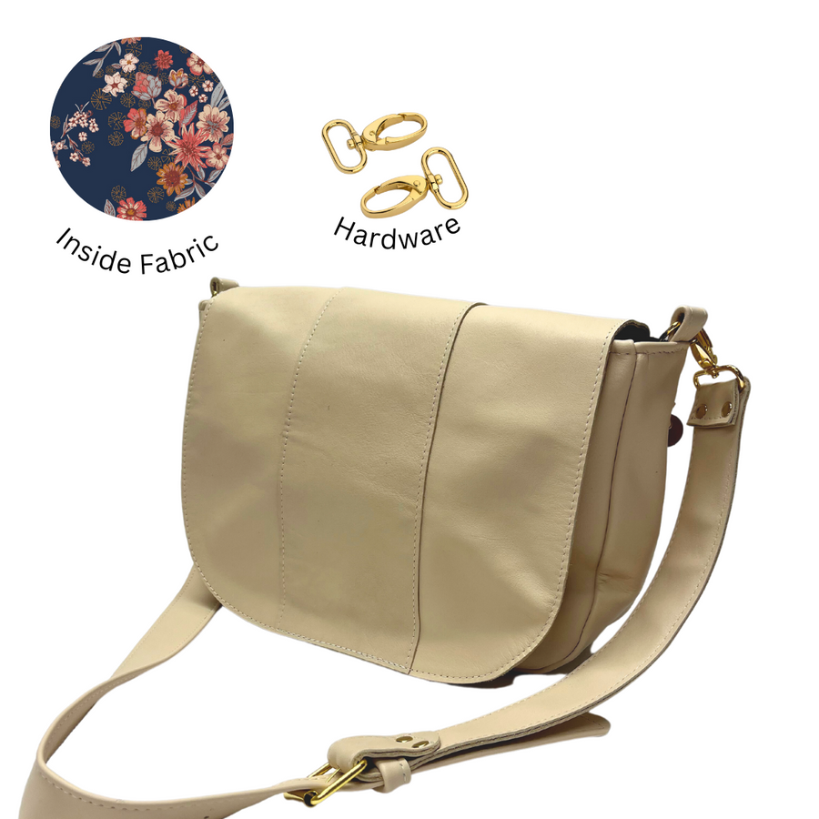 The Derby Crossbody Latte Washable  READY TO SHIP