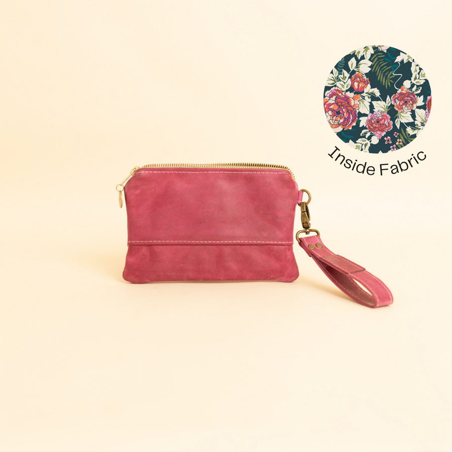 New To You - Fuchsia Small All Leather Ivey Wallet