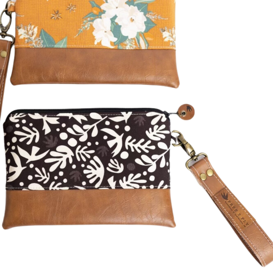 Small Ivey Wristlet Wallet Leather Trim MADE TO ORDER Project