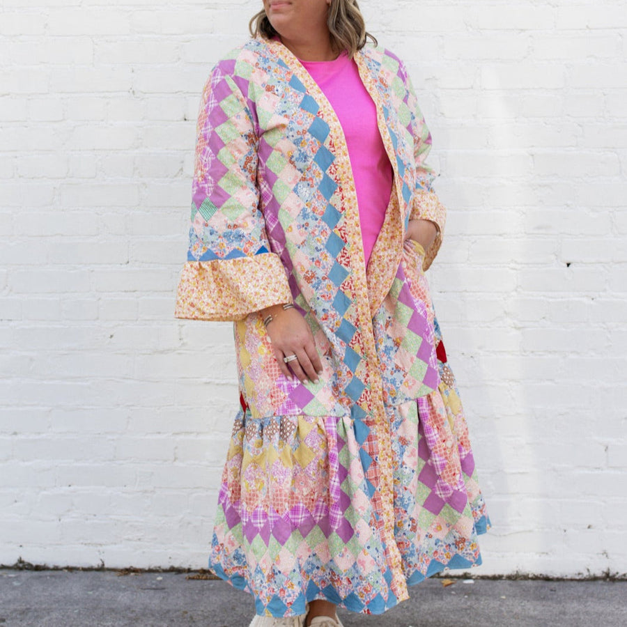The Quilted Nikki Ruffle Kimono M/L