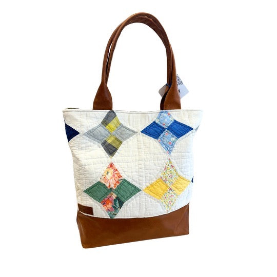 Quilted Abbey Tote With Leather Trim #1