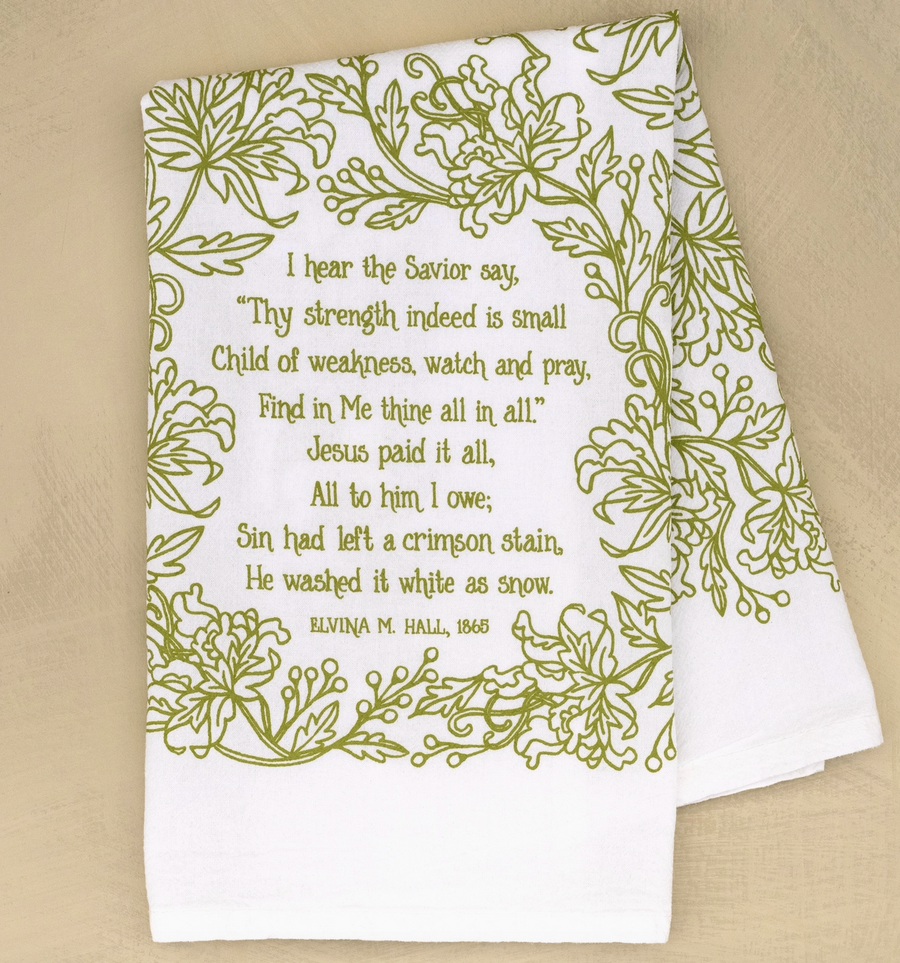 Jesus Paid It All Hymn Tea Towel — 24" X 20"