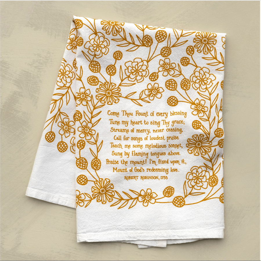 Come Thou Fount Hymn Tea Towel — 24" x 20"