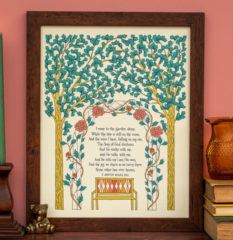 Little Things Studio In the Garden Gospel Song Print 11x14