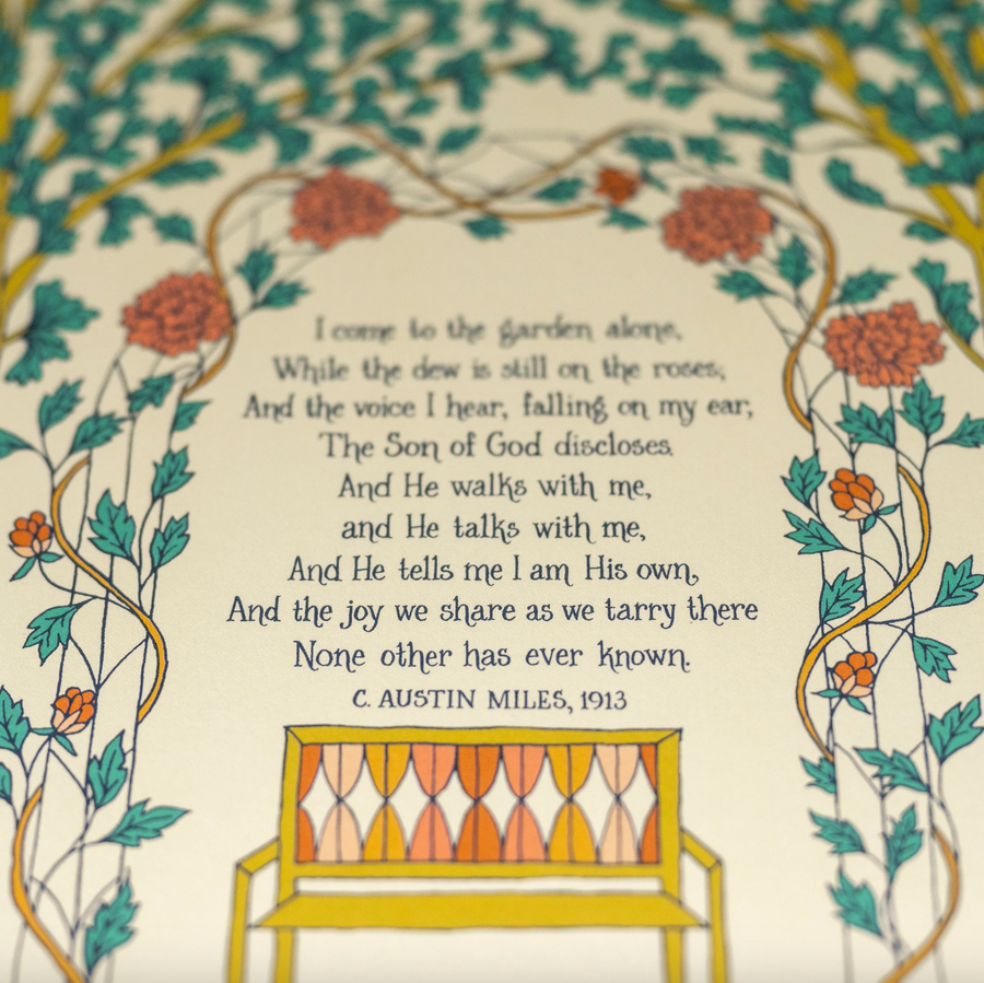 Little Things Studio In the Garden Gospel Song Print 11x14