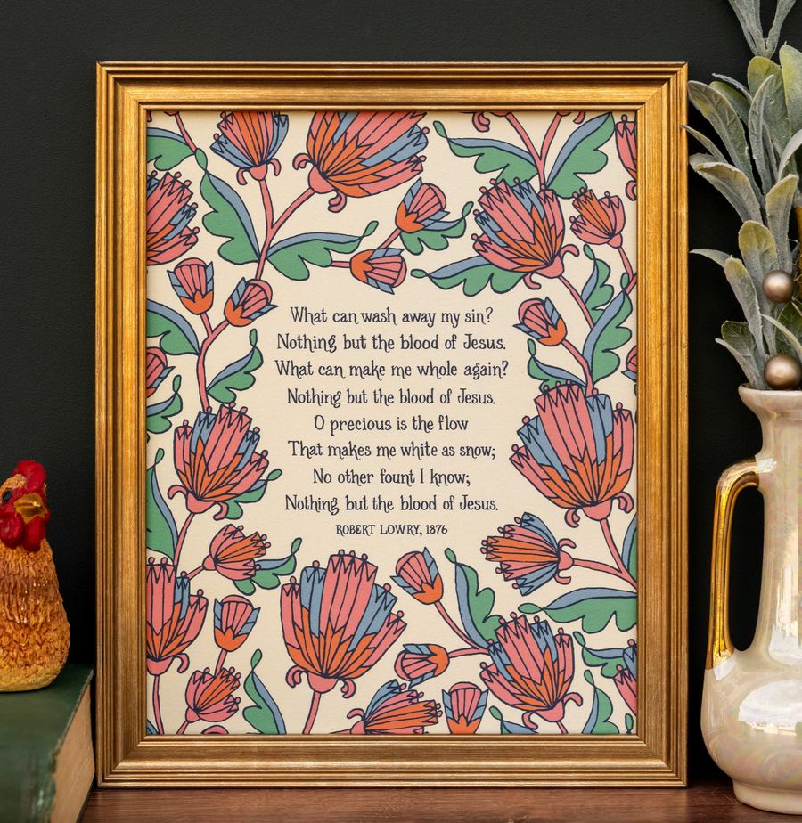 Little Things Studio Nothing But the Blood Hymn Art Print