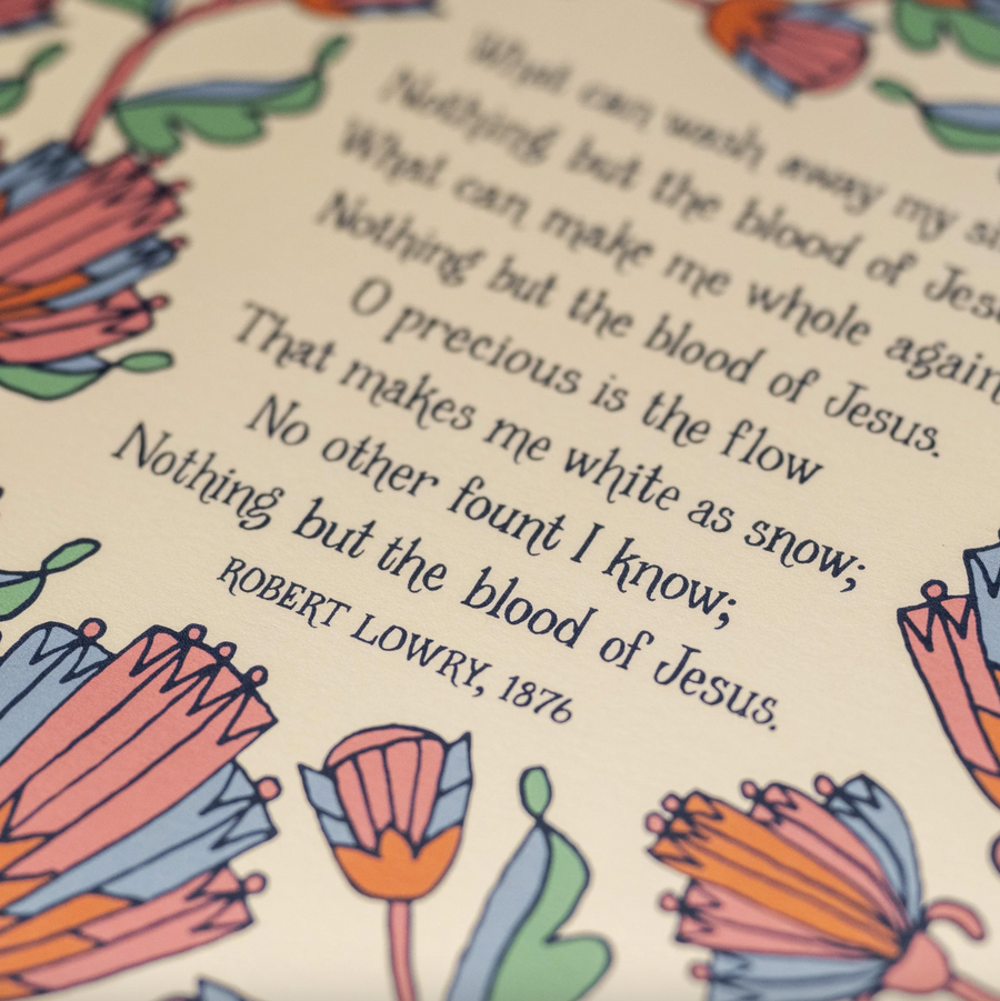 Little Things Studio Nothing But the Blood Hymn Art Print