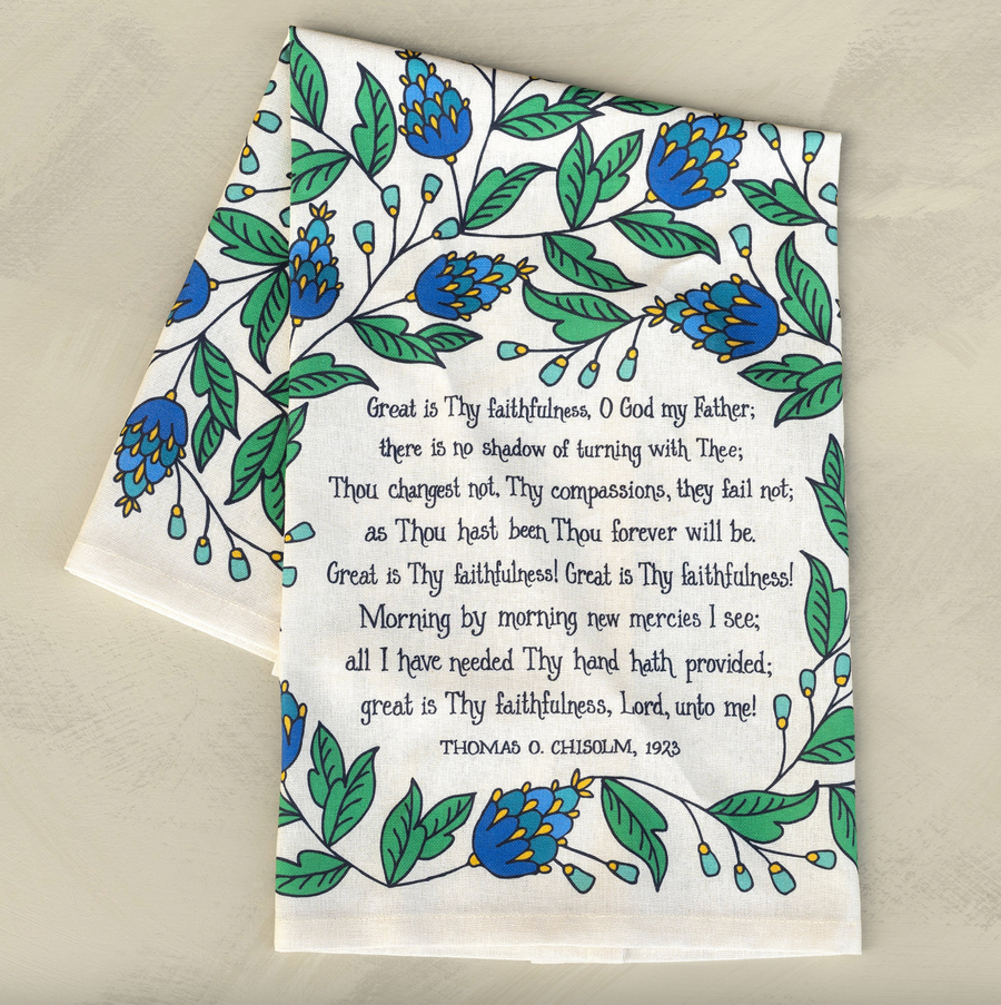 Little Things Studio Great is Thy Faithfulness Tea Towel