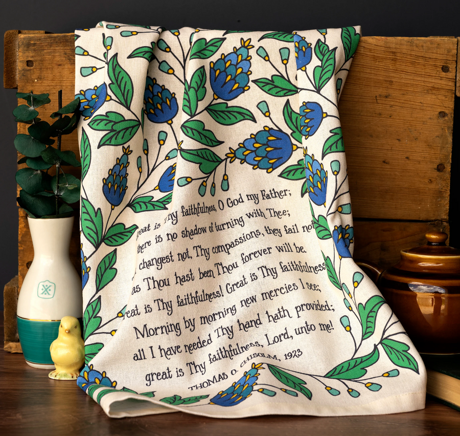 Little Things Studio Great is Thy Faithfulness Tea Towel