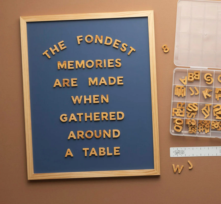 The Type Set Co. 1" 200pc Faux Wood Southern Pine Magnetic Letters