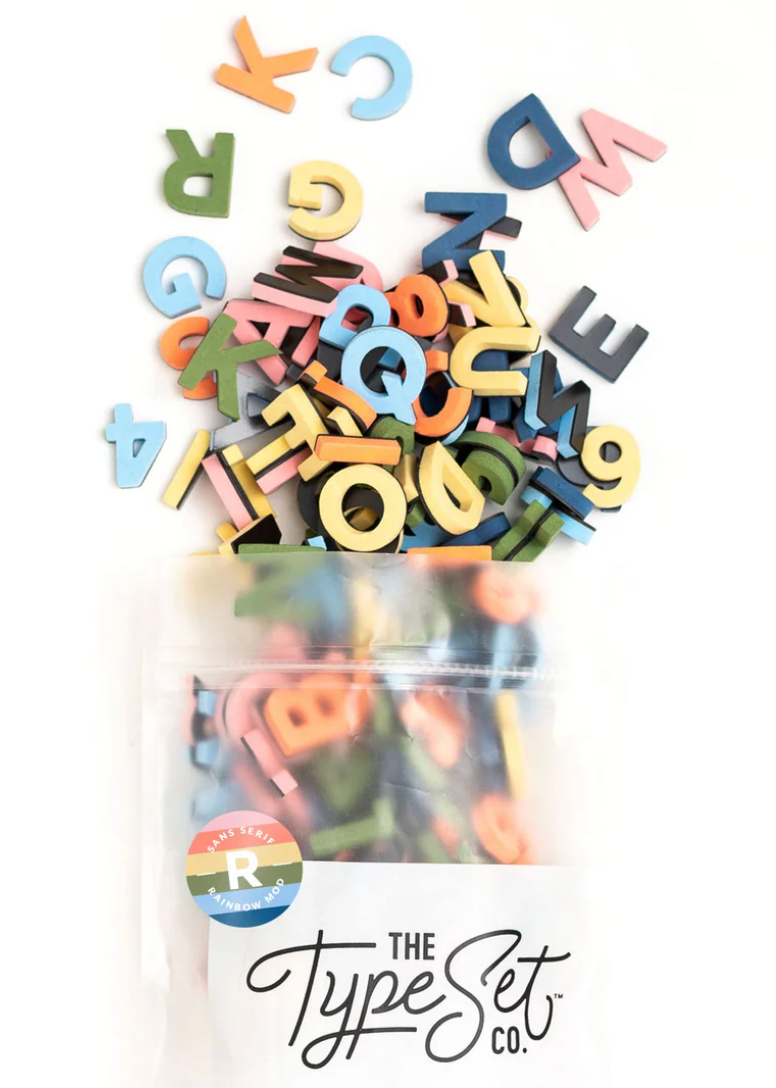 The Type Set Co. 1" 200pc Rainbow Mod Magnetic Letters