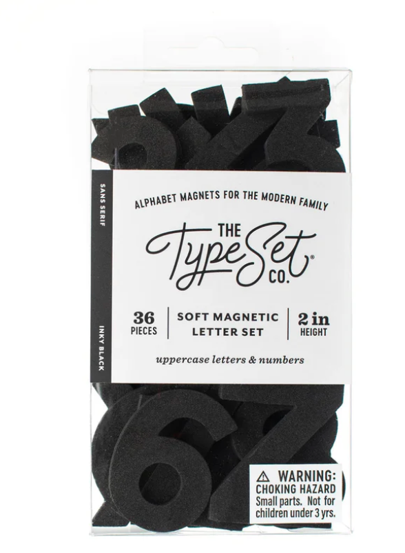 The Type Set Co. 2" 36 Piece Black Magnetic Letters