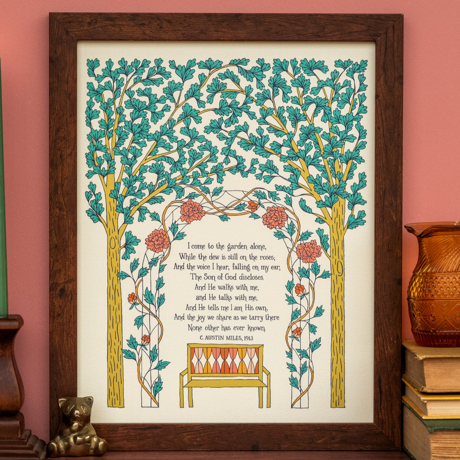 In the Garden Gospel Song Art Print - 11x14 - Cream