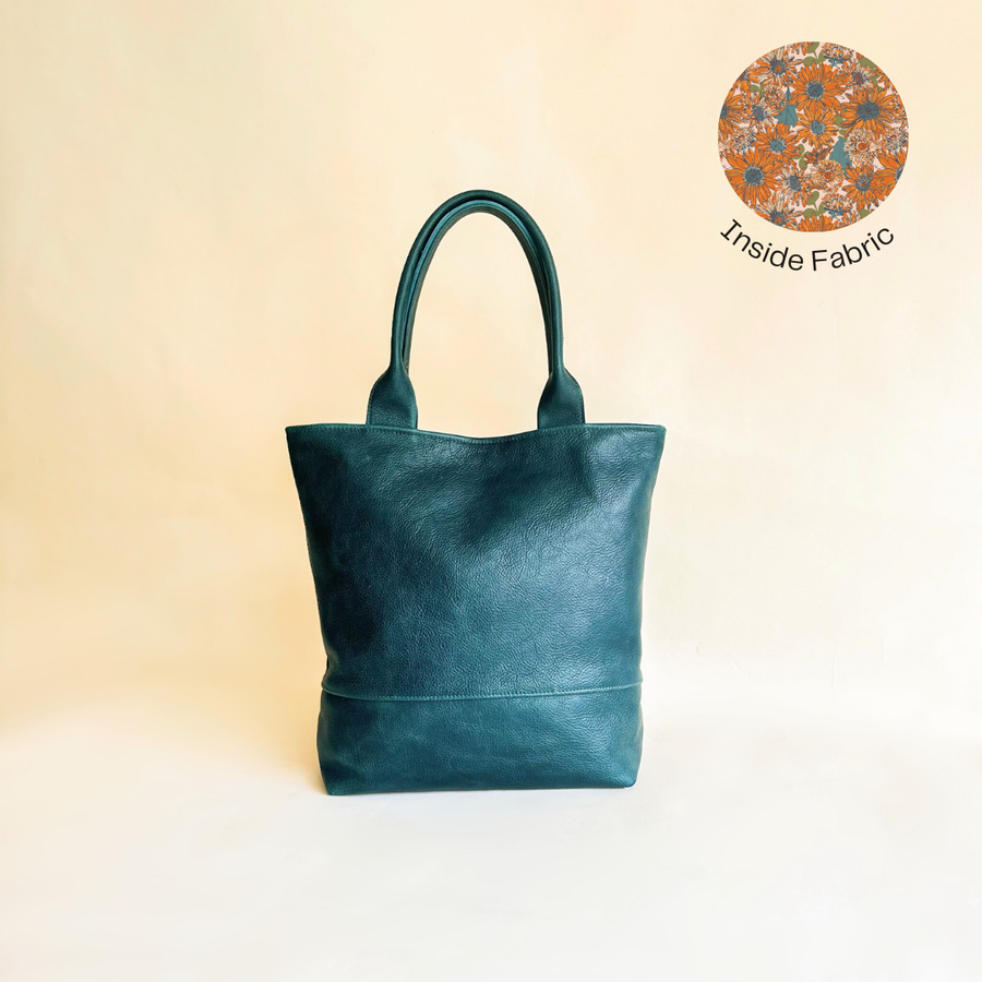 Abbey Tote All Leather Emerald READY TO SHIP