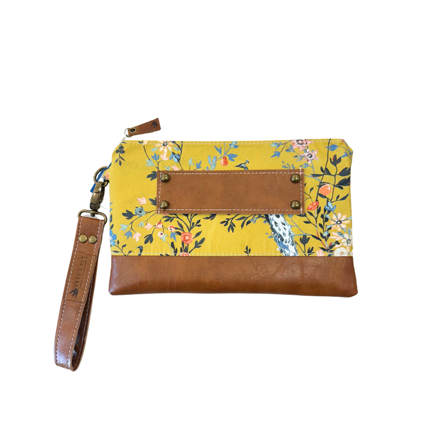 Ivey Wristlet Wallet Leather and Faux Trim READY TO SHIP