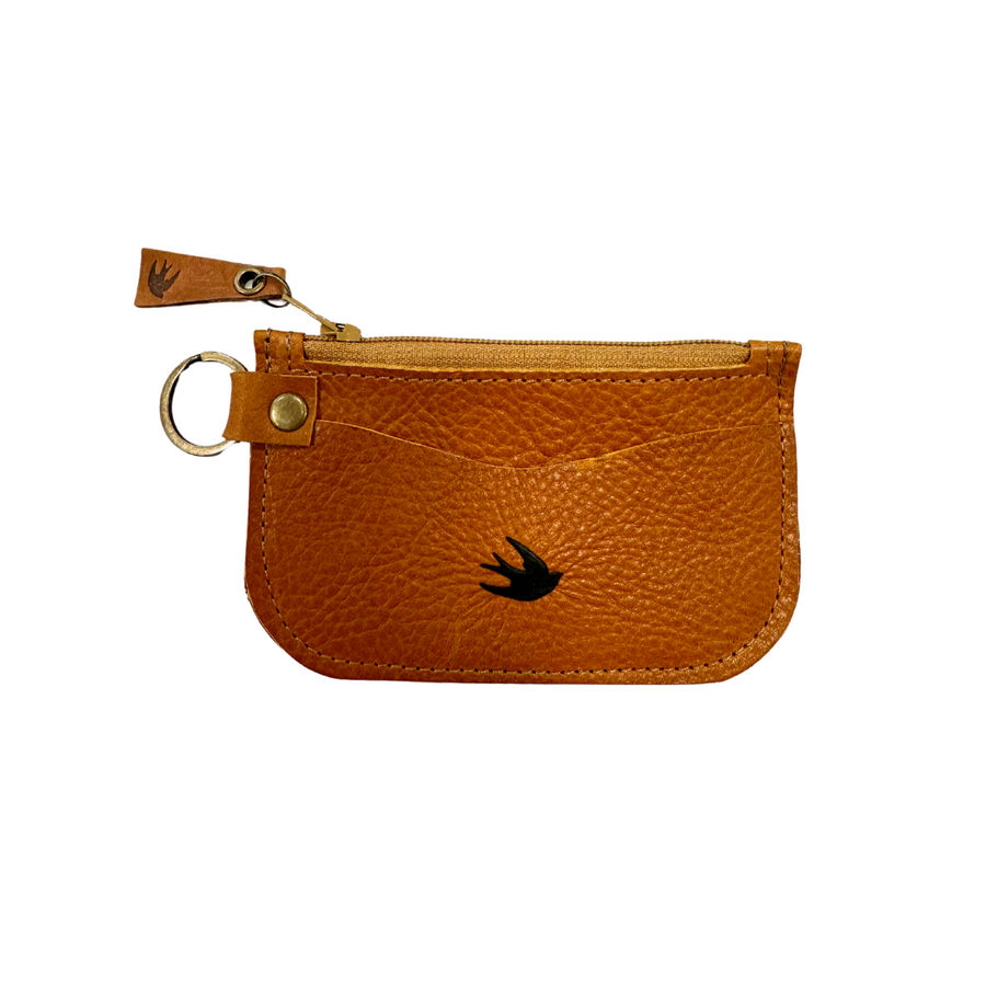 Bishop Key- Coin and Card Pouch Saddle Brown