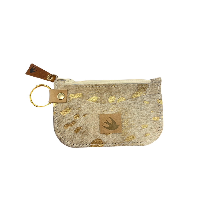 Bishop Key- Coin and Card Pouch Hair on Hide