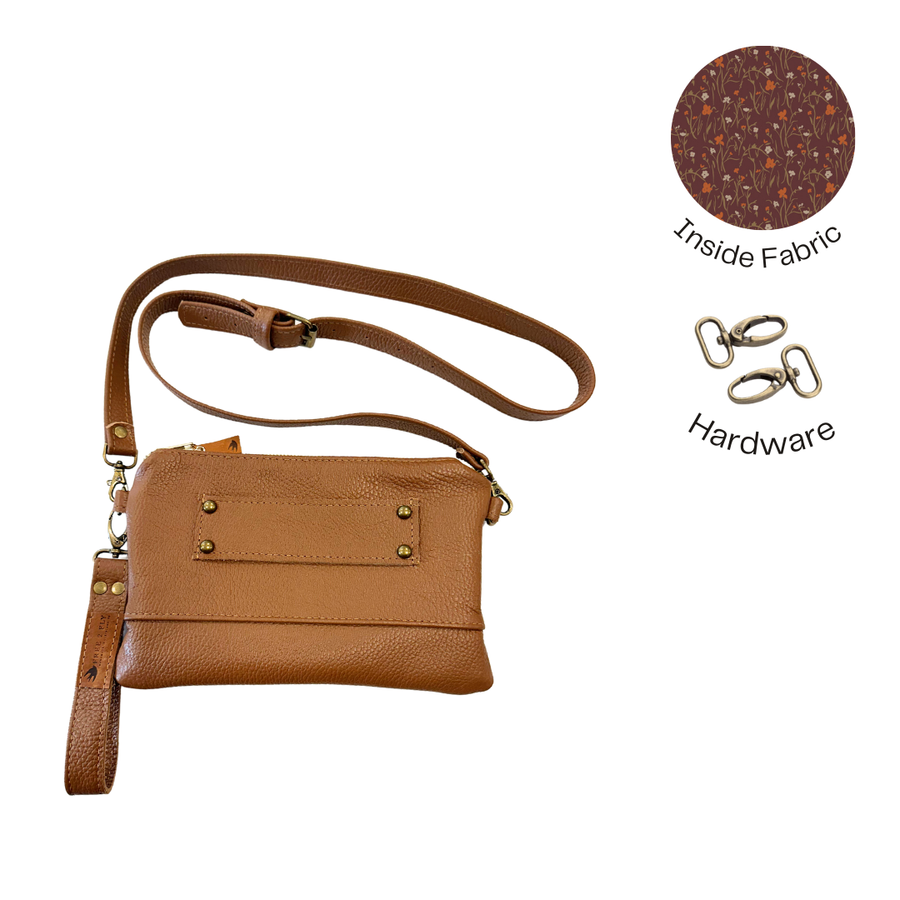 Ivey Wallet Crossbody Almond Italian Pebble READY TO SHIP