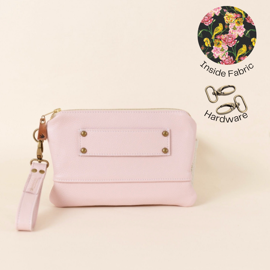 Ivey Wristlet Wallet All Leather Blossom Pink