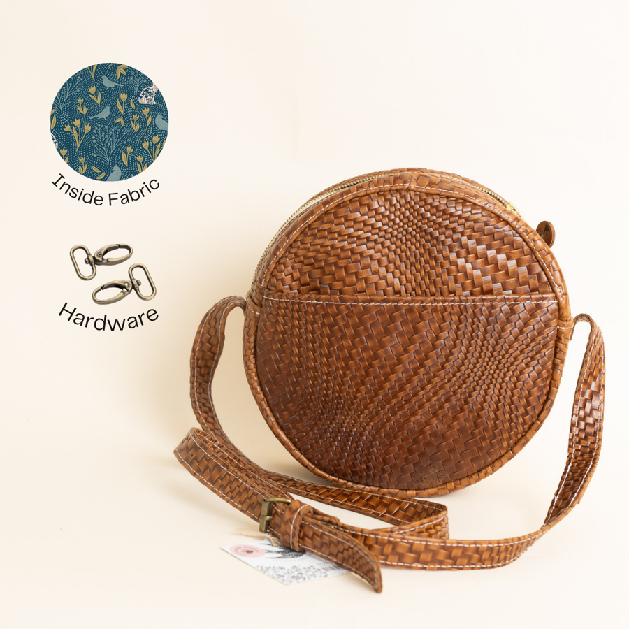 Andi Crossbody Cognac Butan Woven