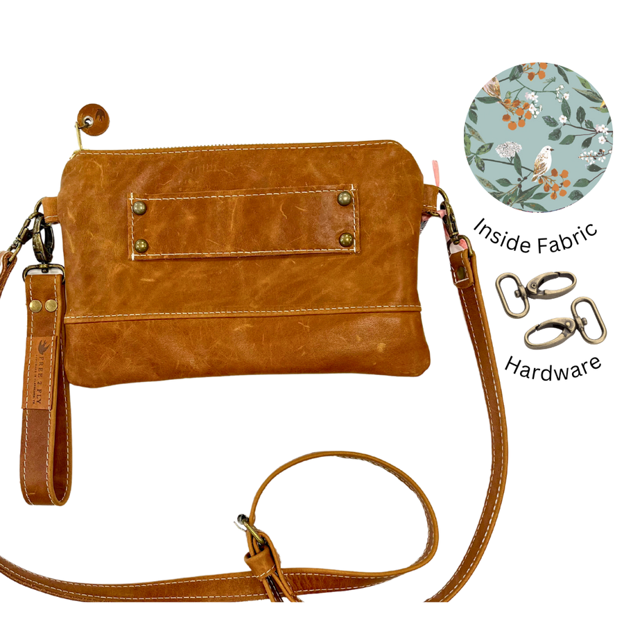 Ivey Wallet Crossbody All Leather Cognac