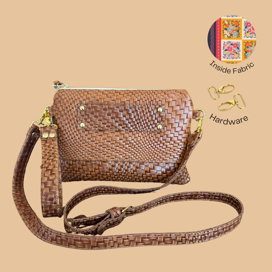 Ivey Wallet Crossbody Cognac Butan Woven