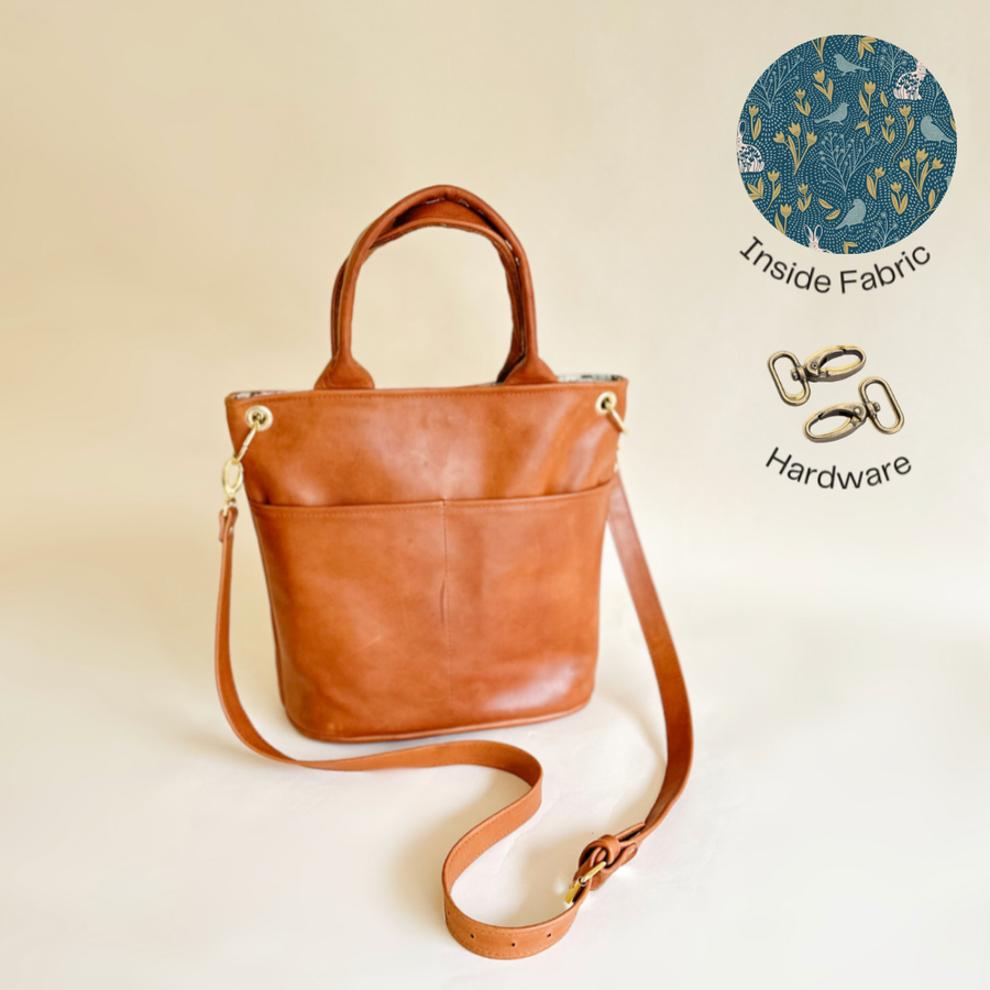 Sutton Jr Tote with Handles Cognac