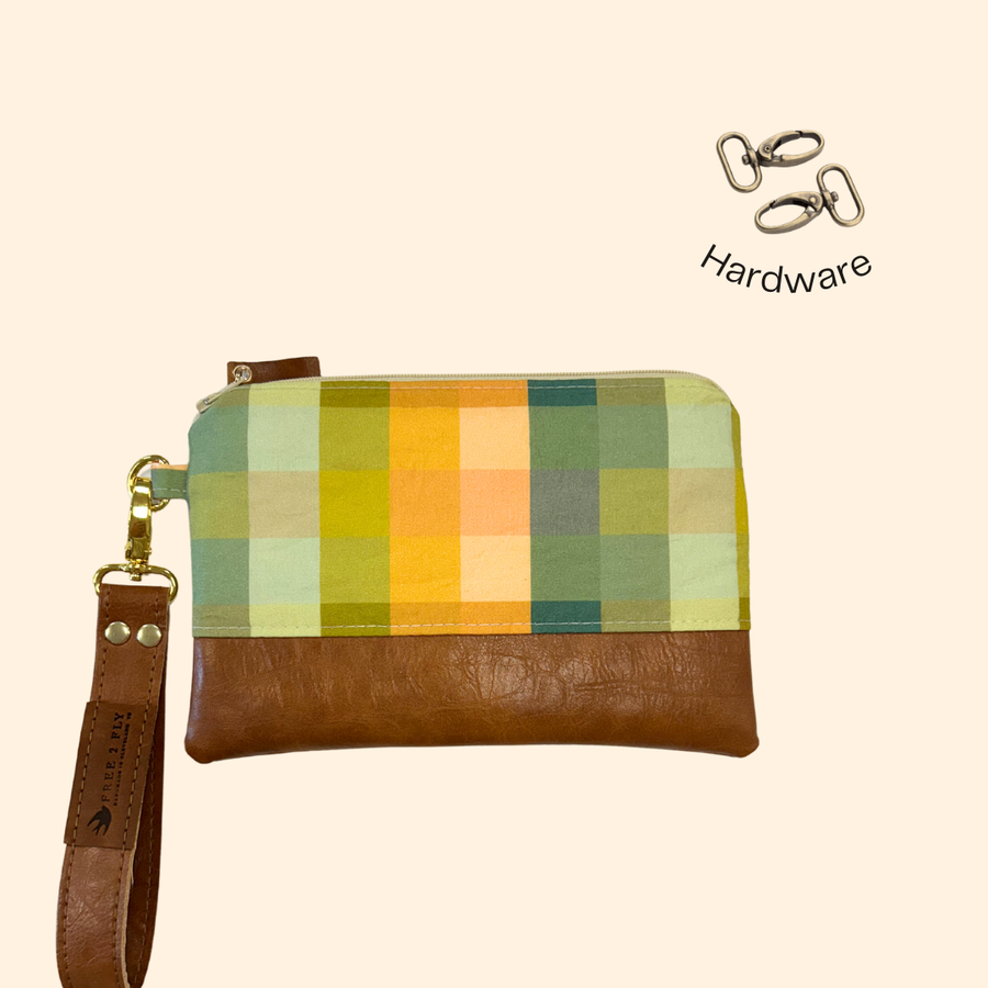 Ivey Wristlet Wallet Small Leather and Faux Trim