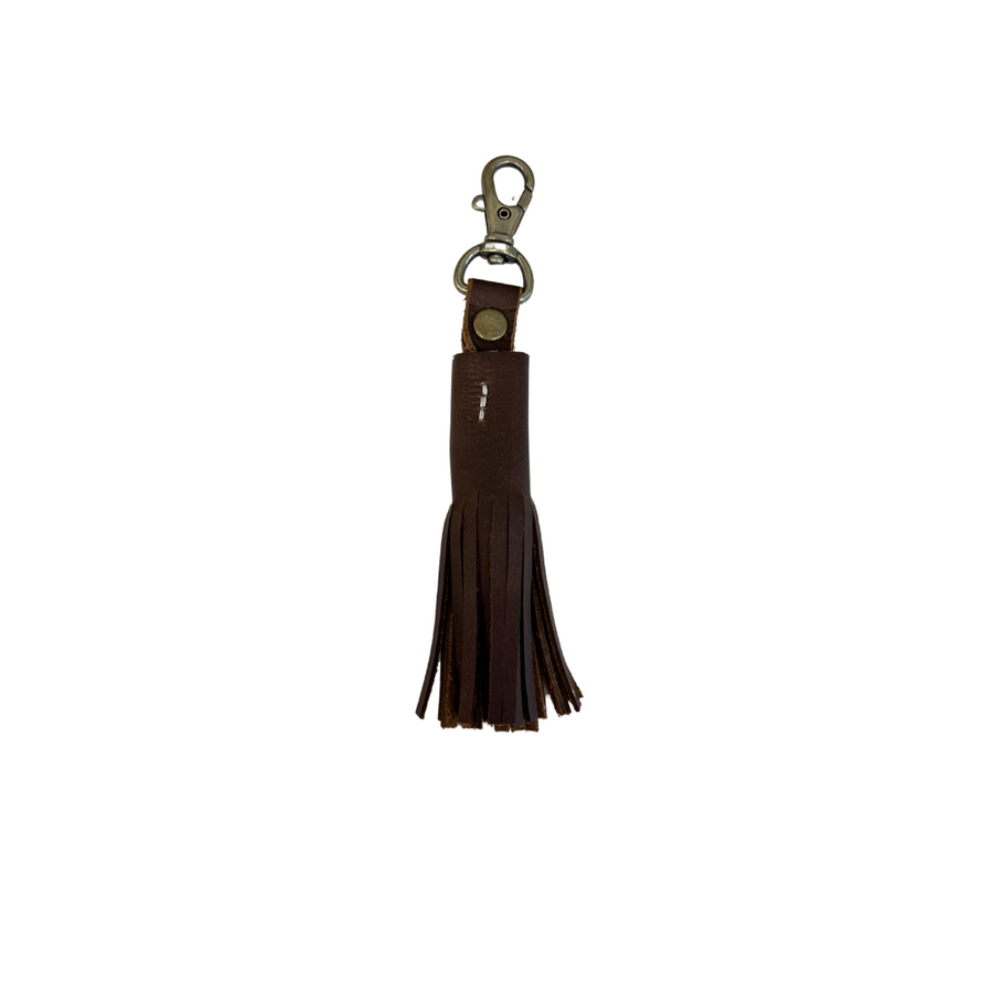 Leather Tassel Keychain