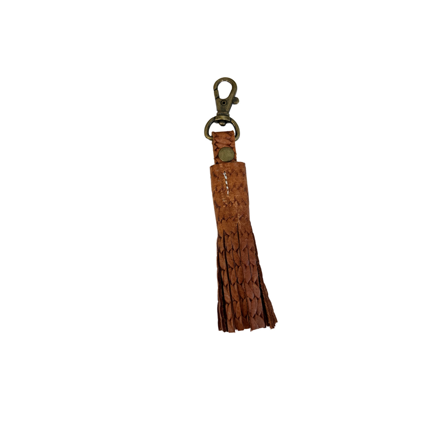 Leather Tassel Keychain