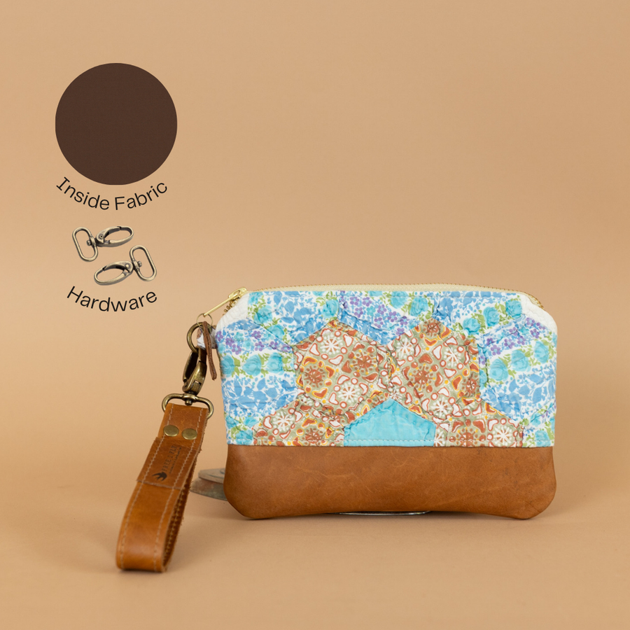 Quilted Small Ivey Wristlet Wallet Genuine Leather- Multiple Options