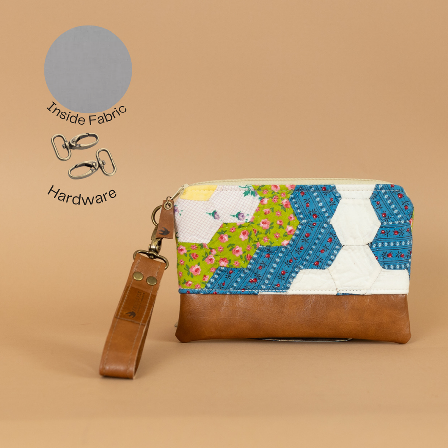 Quilted Small Ivey Wristlet Wallet Faux Trim - Multiple Options