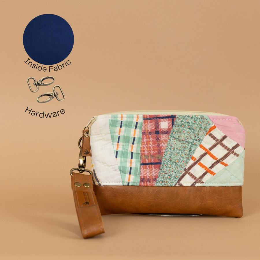 Quilted Small Ivey Wristlet Wallet Faux Trim - Multiple Options