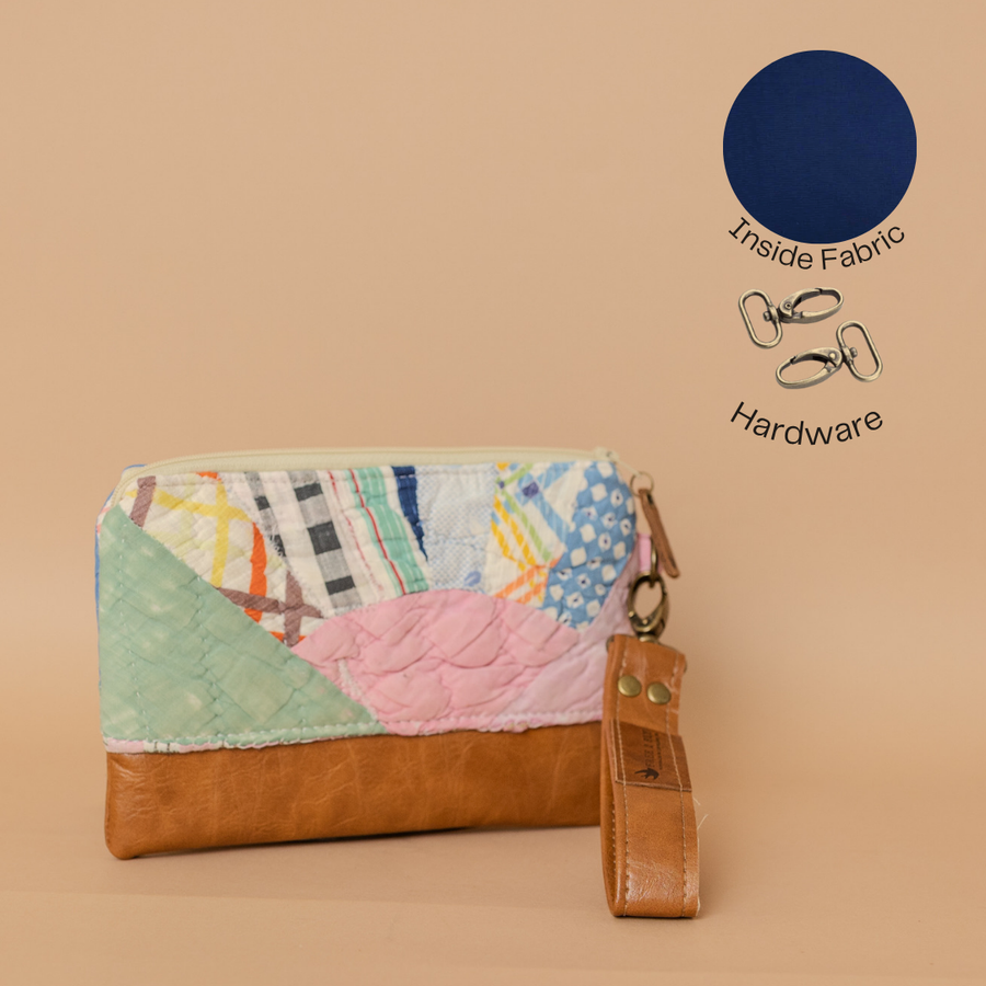Quilted Small Ivey Wristlet Wallet Faux Trim - Multiple Options