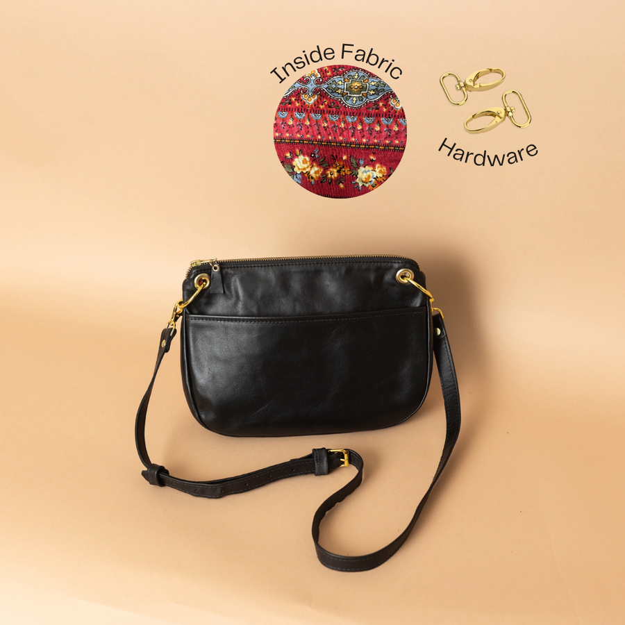 Jean Crossbody Black Leather