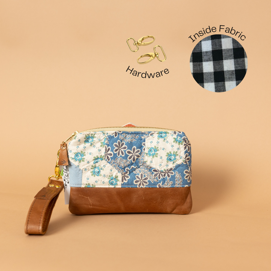 Quilted Small Ivey Wristlet Wallet Genuine Leather- Multiple Options