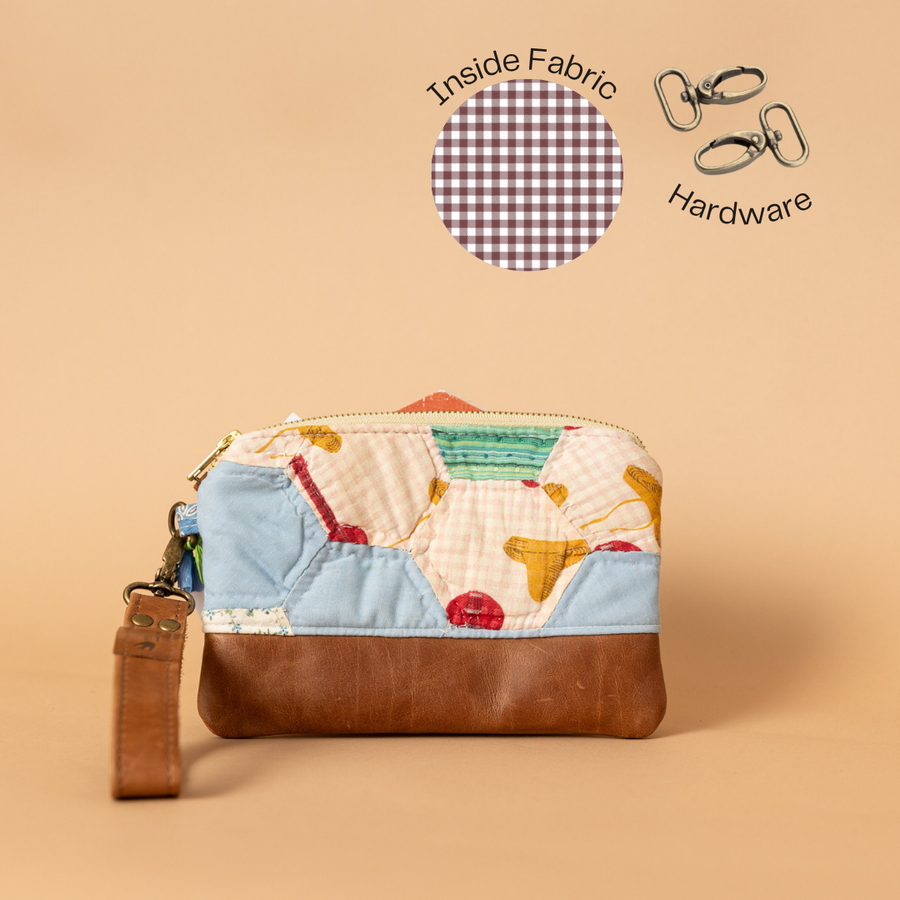 Quilted Small Ivey Wristlet Wallet Genuine Leather- Multiple Options