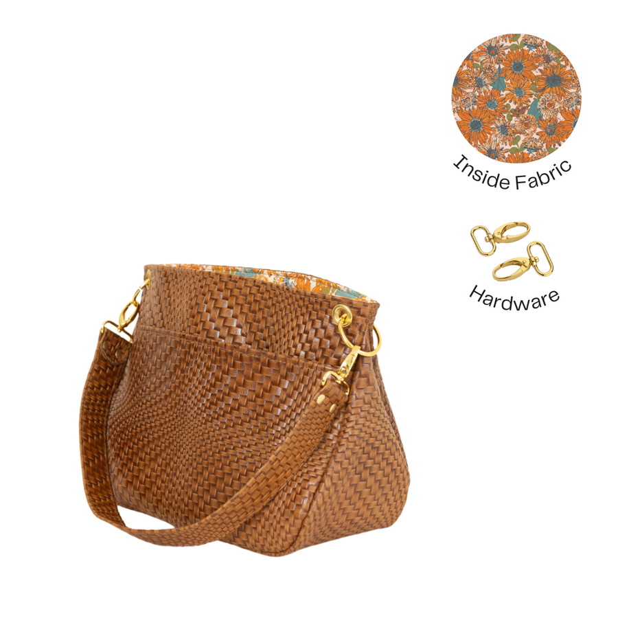 Betty Bag Cognac Butan Woven READY TO SHIP