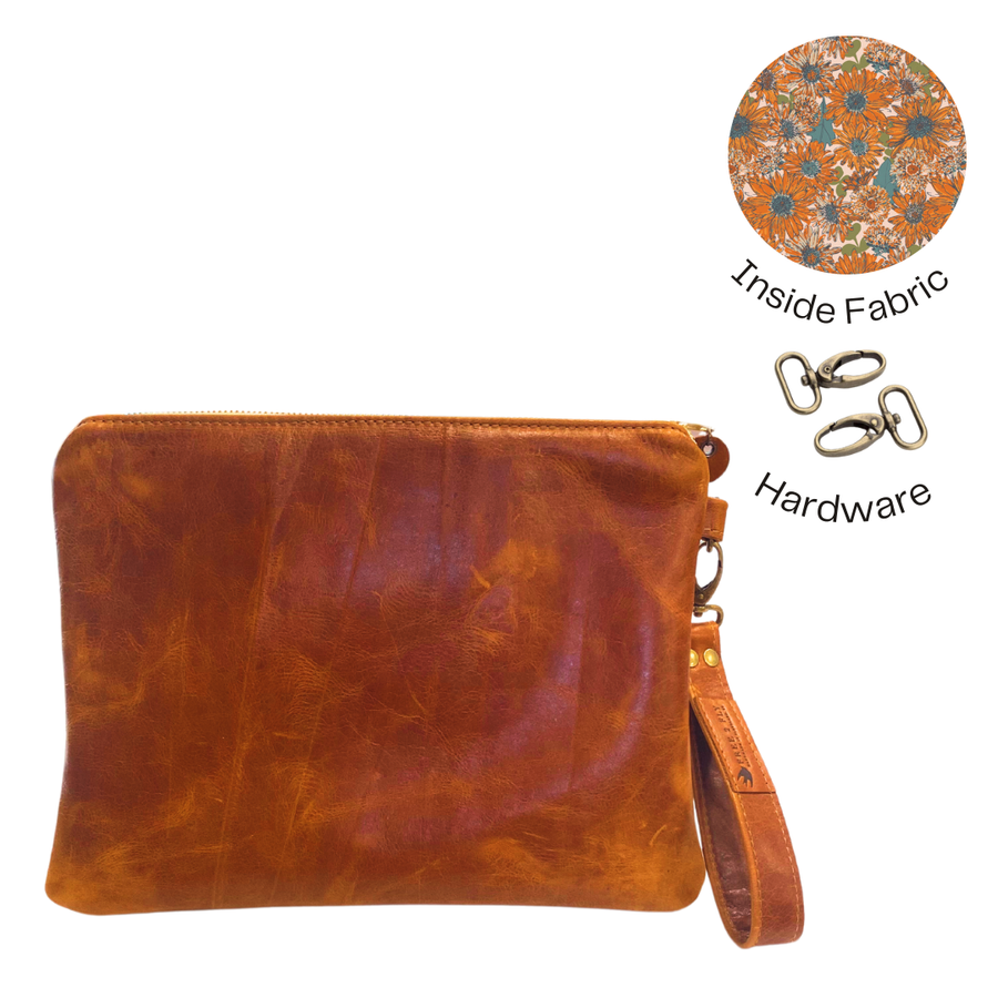 Julie Kristin Clutch Cognac  READY TO SHIP