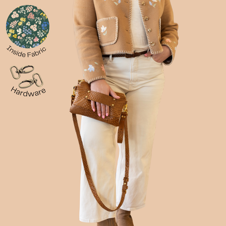 Ivey Wallet Crossbody Cognac Butan Woven