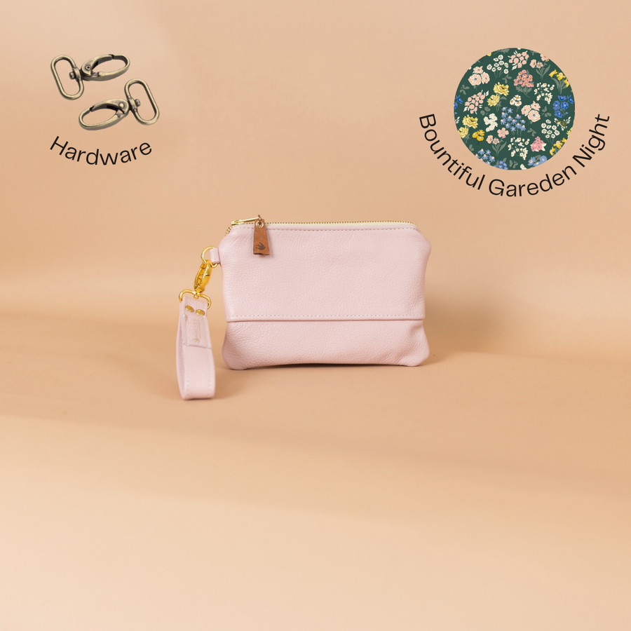 Ivey Wristlet Wallet Small All Leather: Pink