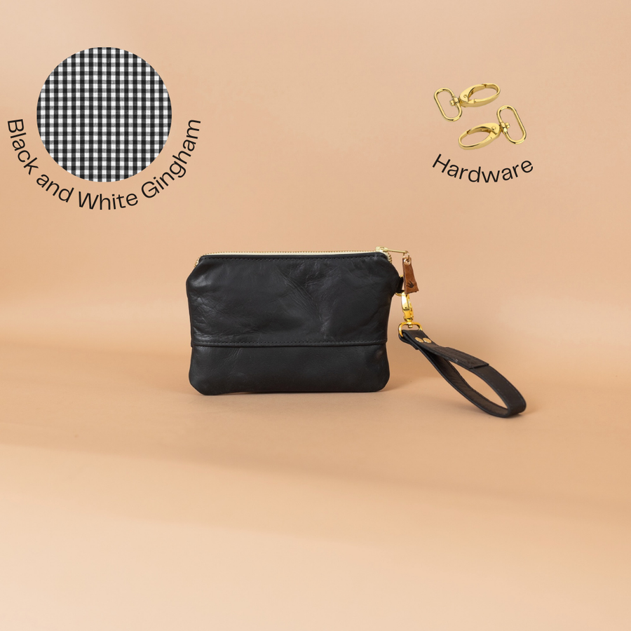 Ivey Wristlet Wallet Small All Leather: Black