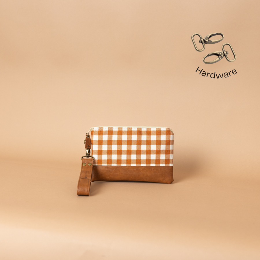 Ivey Wristlet Wallet Small Leather and Faux Trim