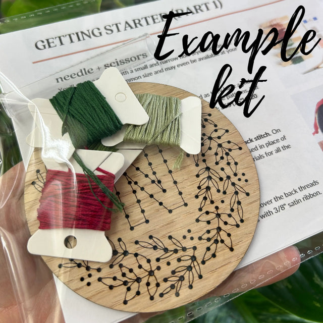 The HNB House Set of 3 Christmas Wreath Ornament DIY Embroidery Kit