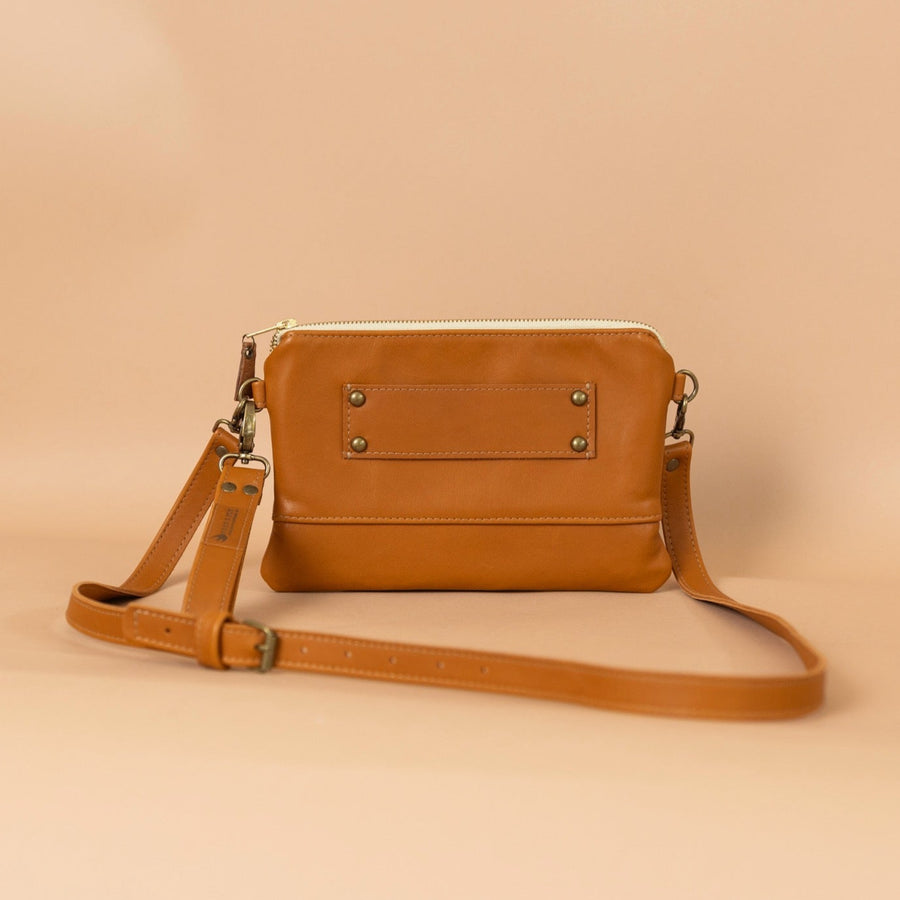 Ivey Wallet Crossbody Whiskey Italian Leather