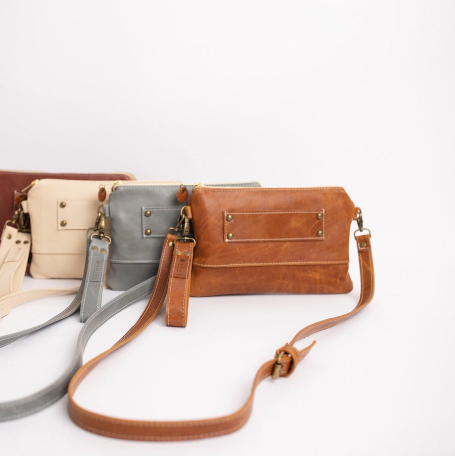 Ivey Wallet Crossbody All Leather Cognac READY TO SHIP